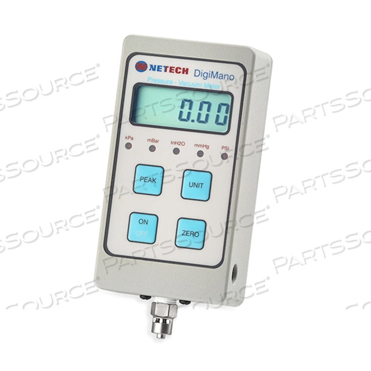 PRESSURE VACUUM METER WITH KPA 0.25% ACCURACY, 8 TO 25 PSI by Netech Corp.