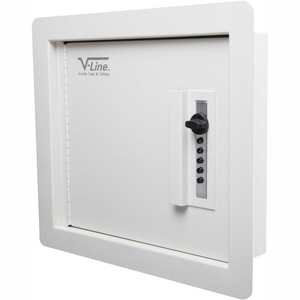 QUICK VAULT IN WALL PISTOL SAFE, 2 GUN CAPACITY, 12"W X 4"D X 14"H, IVORY by V-Line