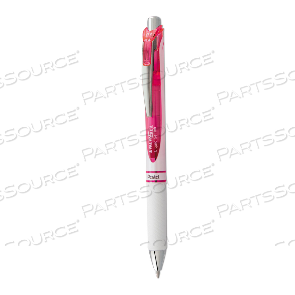 ENERGEL RTX RETRACTABLE GEL PEN, 0.7MM, PINK INK, WHITE/PINK BARREL by Pentel of America ENERGEL RTX RETRACTABLE GEL PEN, 0.7MM, PINK INK, WHITE/PINK BARREL by Pentel of America