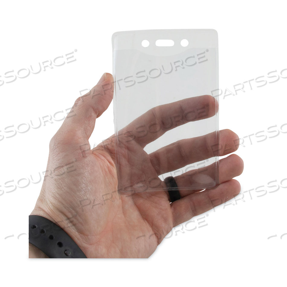 SECURITY ID BADGE HOLDERS, PREPUNCHED FOR CHAIN/CLIP, VERTICAL, CLEAR 2.63" X 4.38" HOLDER, 2.38" X 4.25" INSERT by Advantus