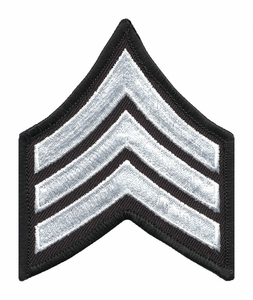 EMBROIDERED PATCH SGT WHITE ON BLACK PR by Heros Pride