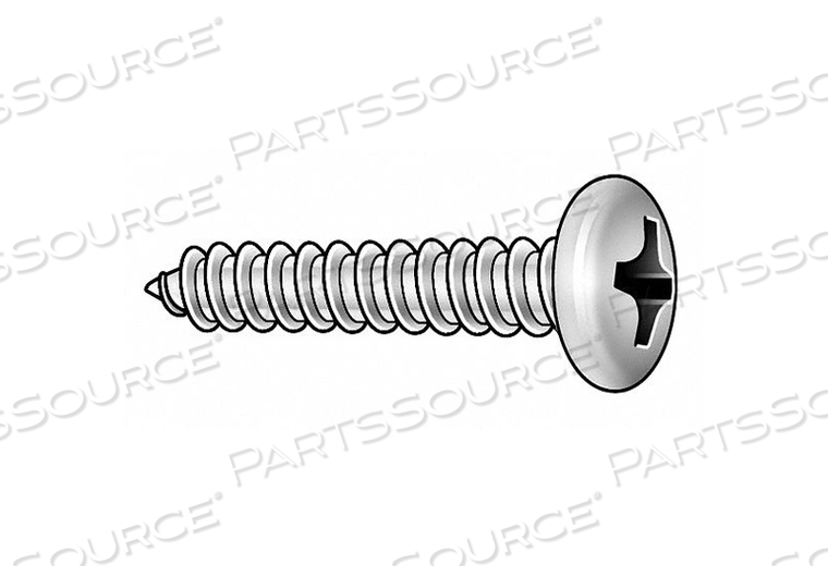 TAPPING SHEET METAL SCREW, #10 SIZE, 5/8 IN LG, STEEL, ZINC PLATED, PAN, AB, ASME B18.6.3 by Fabory