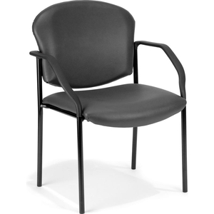 MANOR SERIES GUEST AND RECEPTION CHAIR WITH ARMS, IN CHARCOAL () by OFM Inc