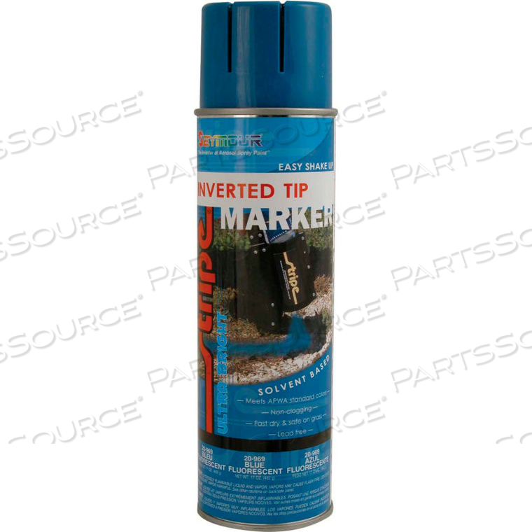 STRIPE SOLVENT BASE STREET & UTILITY MARKING PAINT 20 OZ. BLUE FLUORESCENT, 12/CASE by Seymour Of Sycamore STRIPE SOLVENT BASE STREET & UTILITY MARKING PAINT 20 OZ. BLUE FLUORESCENT, 12/CASE by Seymour Of Sycamore