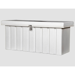ROMOTECH OUTDOOR DOCK STORAGE BOX - LARGE 76"L X 25"W X 22-1/2"H, WHITE by Rotational Molding Technologies Inc. ROMOTECH OUTDOOR DOCK STORAGE BOX - LARGE 76"L X 25"W X 22-1/2"H, WHITE by Rotational Molding Technologies Inc.