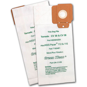 TORNADO CV30 & CV38 12 & 15 VACUUM CLEANER BAG by Kleen Green