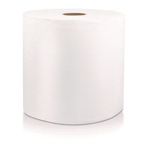 HARD WOUND ROLL TOWEL, 1-PLY, 8" X 800 FT, WHITE, 6/CARTON by Livi