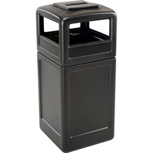 42 GALLON SQUARE TRASH CONTAINER WITH ASHTRAY LID, BLACK by Dci Marketing