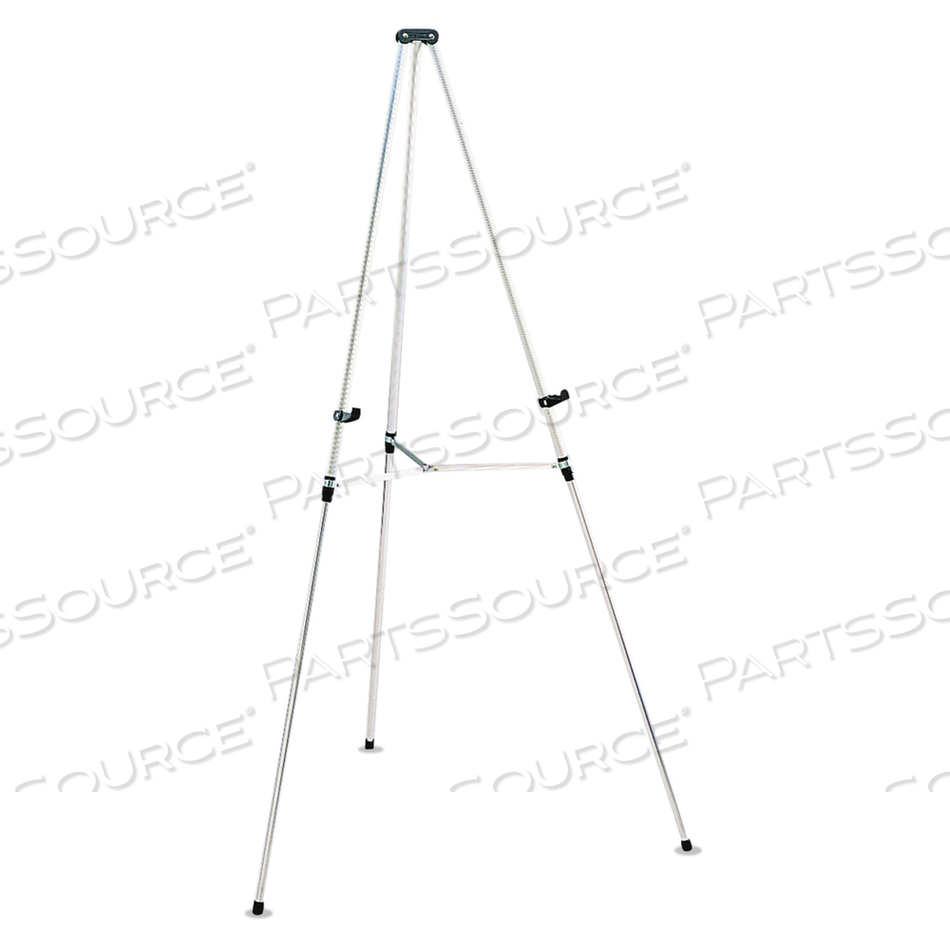 LIGHTWEIGHT TELESCOPING TRIPOD EASEL, 38" TO 66" HIGH, ALUMINUM, SILVER by Quartet
