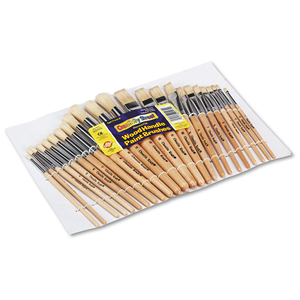 PRESCHOOL BRUSH SET, SIZES 1-12, NATURAL BRISTLE, FLAT; ROUND PROFILES, 24/SET by Creativity Street