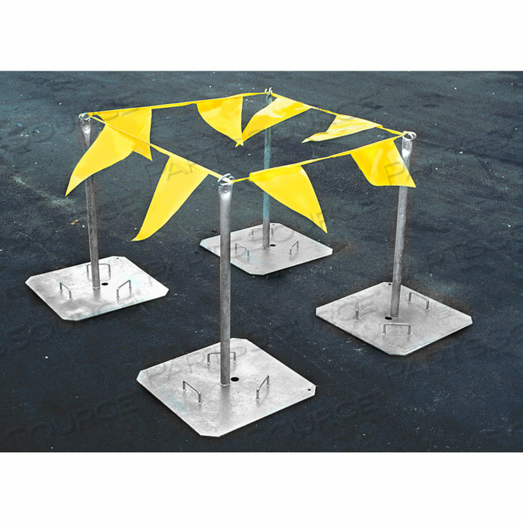 WARNING LINE SYSTEM, GALVANIZED STEEL, 4 STANCHIONS AND 100' PENNANTS by Tie Down, Inc. WARNING LINE SYSTEM, GALVANIZED STEEL, 4 STANCHIONS AND 100' PENNANTS by Tie Down, Inc.