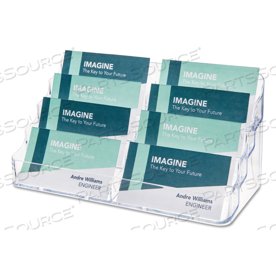 8-POCKET BUSINESS CARD HOLDER, HOLDS 400 CARDS, 7.78 X 3.5 X 3.38, PLASTIC, CLEAR by Deflecto