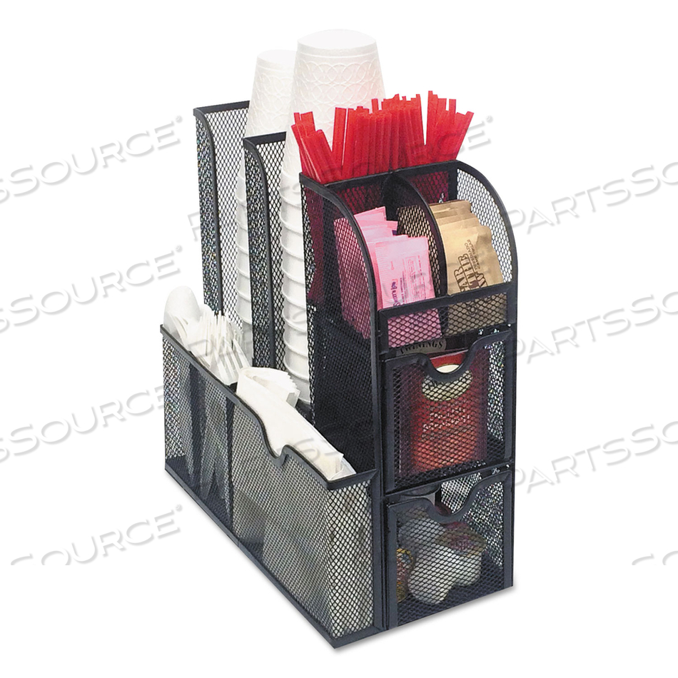 ORGANIZER COFFEE CONDIMENT ORGANIZER, 12.2 X 12 X 6, BLACK 