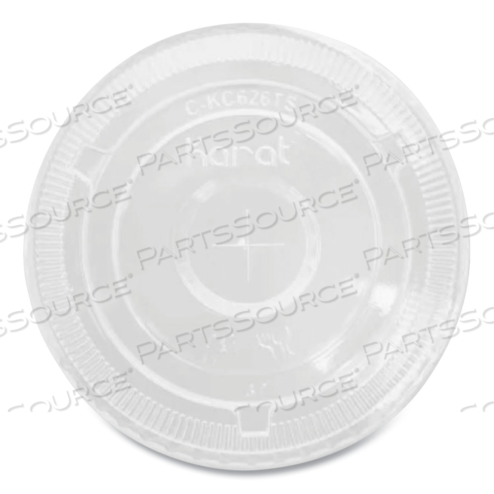 PET LIDS, FLAT WITH STRAW SLOT, FITS 32 OZ COLD CUPS, CLEAR by Karat PET LIDS, FLAT WITH STRAW SLOT, FITS 32 OZ COLD CUPS, CLEAR by Karat