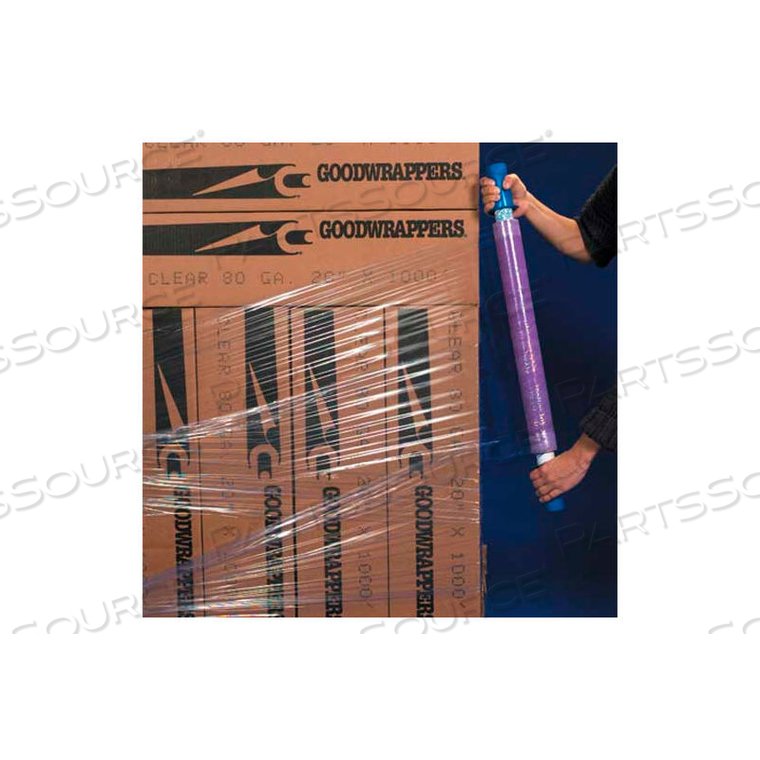 GOODWRAPPERS PURPLE STRETCH WRAP 15" X 1000' X 80 GAUGE WITH DISPENSER by J.C Parry & Sons Co. Inc