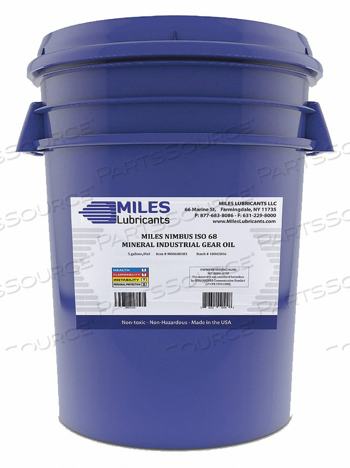 OIL AMBER PAIL 35 LB. 68 ISO VISCOSITY by Miles Lubricants