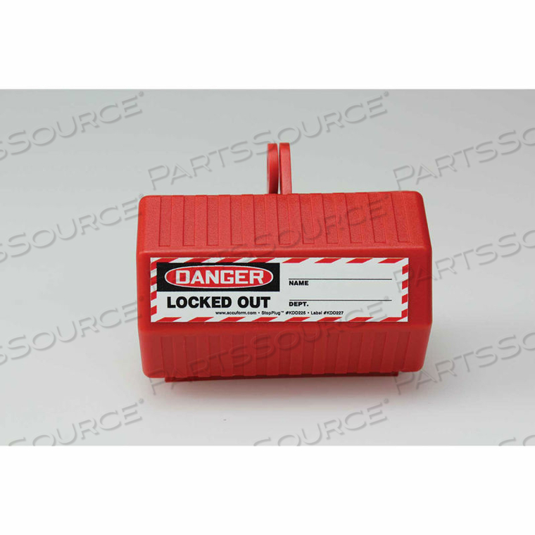 STOPOUT STOPPLUG 110 VAC PLUG LOCKOUT, PLASTIC by Accuform Manufacturing, Inc. STOPOUT STOPPLUG 110 VAC PLUG LOCKOUT, PLASTIC by Accuform Manufacturing, Inc.