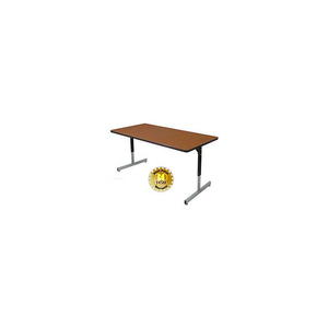 PLASTICS COMPUTER AND ACTIVITY TABLE - ADJUSTABLE HEIGHT - 72" X 30" - WALNUT by Allied