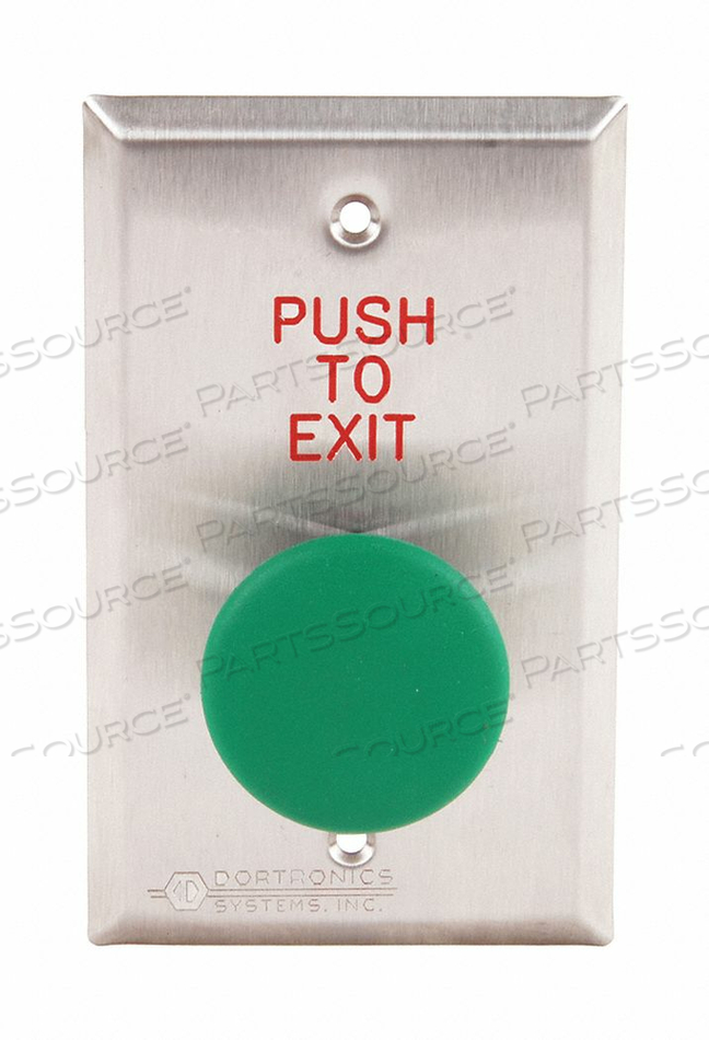 PUSH TO EXIT BUTTON 125VAC GREEN BUTTON by Dortronics Systems, Inc.