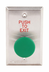 PUSH TO EXIT BUTTON 125VAC GREEN BUTTON by Dortronics Systems, Inc.