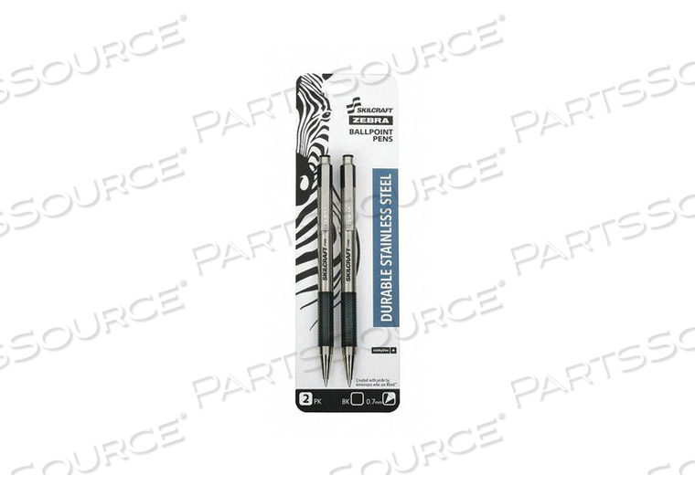 BALLPOINT PENS 0.7MM BLACK PK2 by Ability One