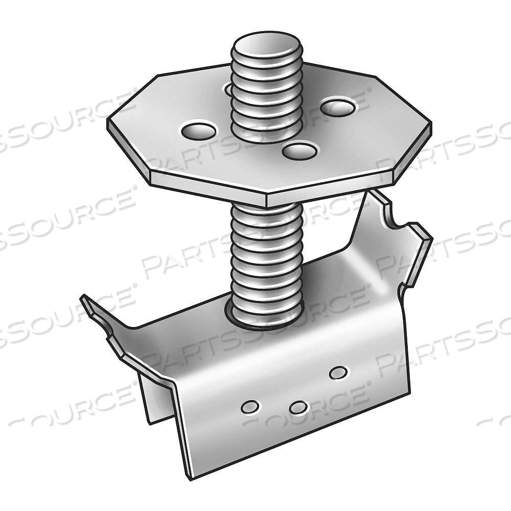 GRATING CLIP, GRATING MOUNT, 1/2 IN THREADED STUD, 316 STAINLESS STEEL by Approved Vendor