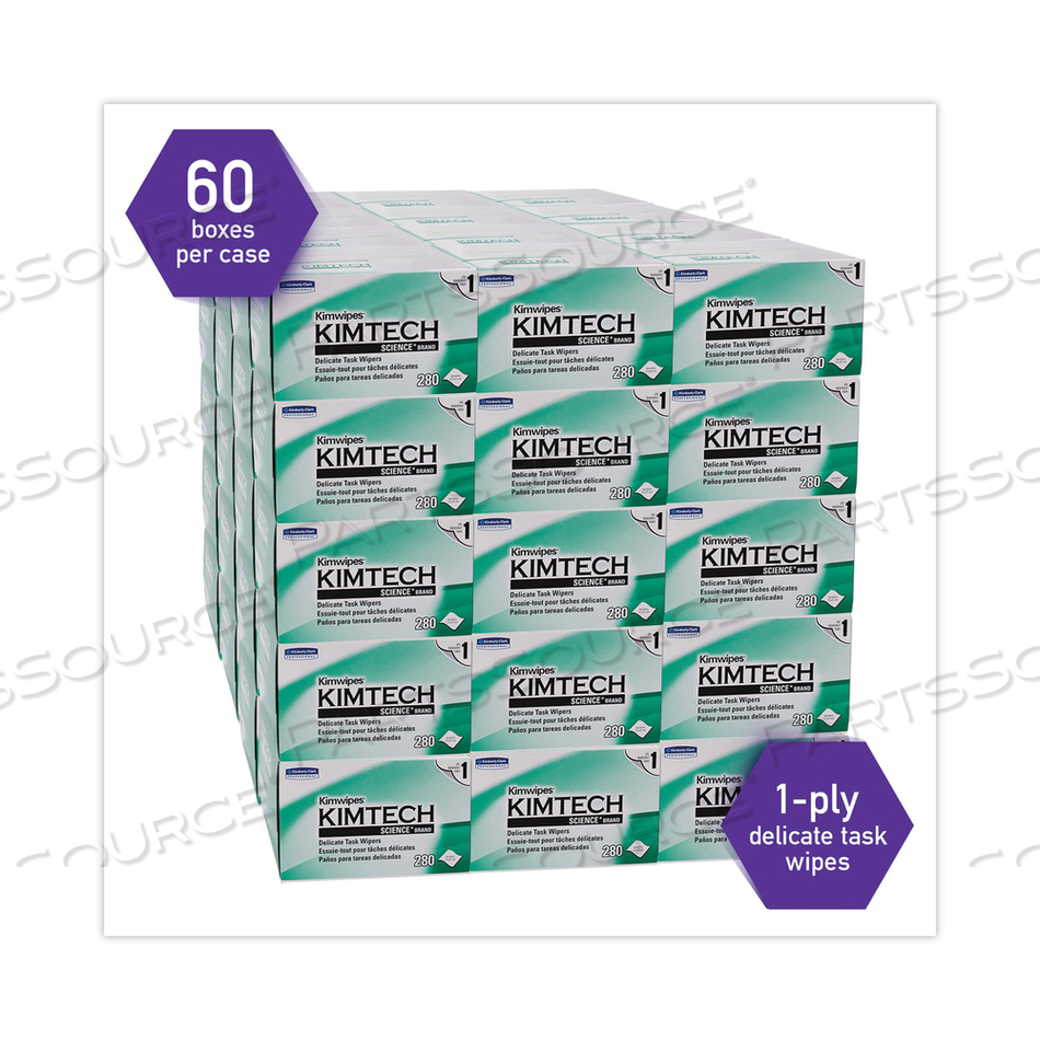 KIMWIPES, DELICATE TASK WIPERS, 1-PLY, 4.4 X 8.4, 286/BOX by Kimtech