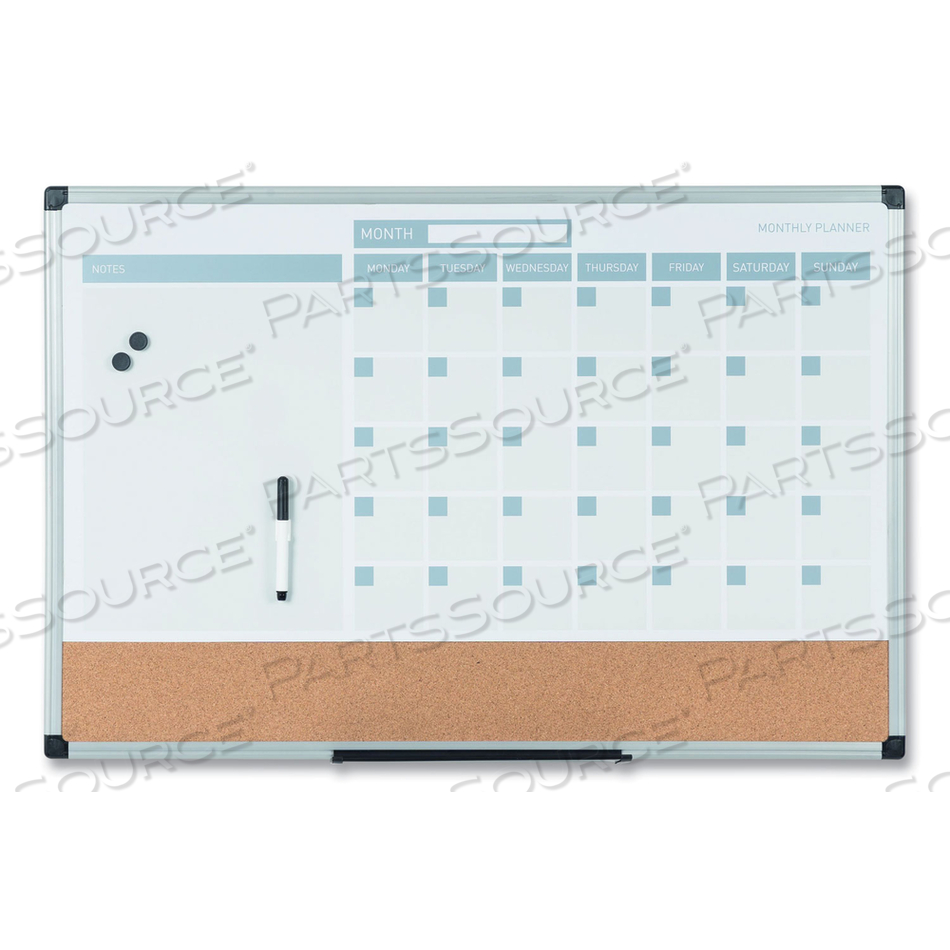 3-IN-1 CALENDAR PLANNER DRY ERASE BOARD, 24 X 18, ALUMINUM FRAME by MasterVision