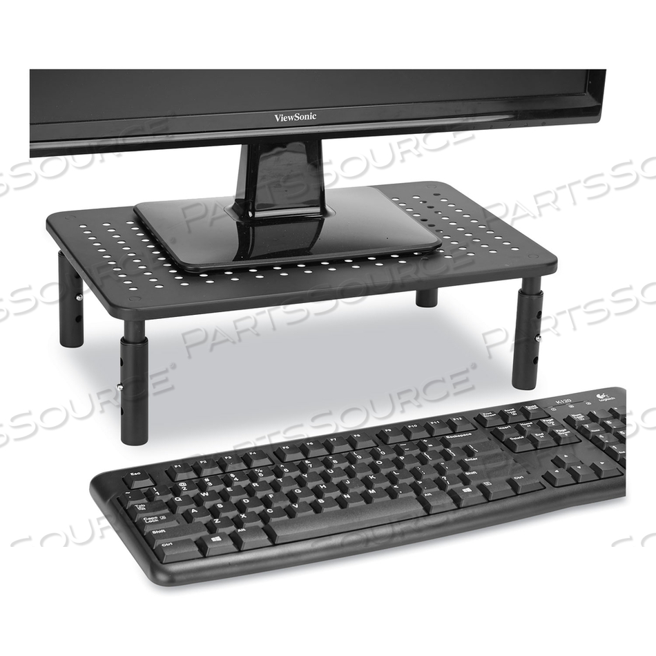 ADJUSTABLE RECTANGULAR MONITOR STAND, 14" X 9" X 3.25" TO 5.25", BLACK, SUPPORTS 44 LBS 