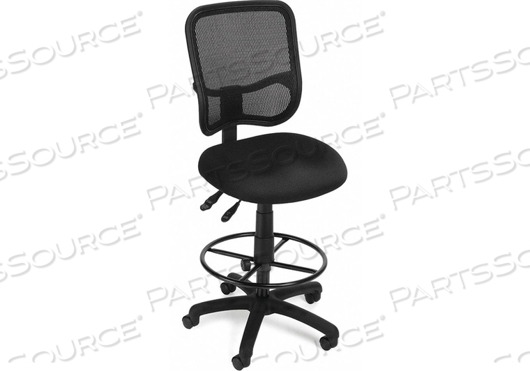 TASK CHAIR BLACK NO ARMS BACK 17-3/4 H 