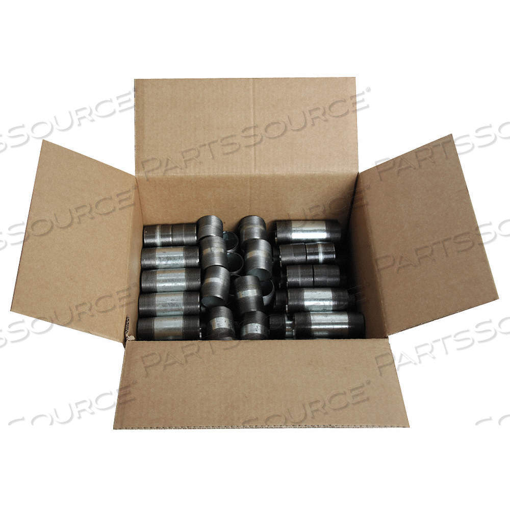PIPE NIPPLE ASSORTMENT, GALVANIZED STEEL, 1 1/2 IN NOMINAL PIPE SIZE, 60 PIECES, SCHEDULE 40, NPT by Approved Vendor PIPE NIPPLE ASSORTMENT, GALVANIZED STEEL, 1 1/2 IN NOMINAL PIPE SIZE, 60 PIECES, SCHEDULE 40, NPT by Approved Vendor
