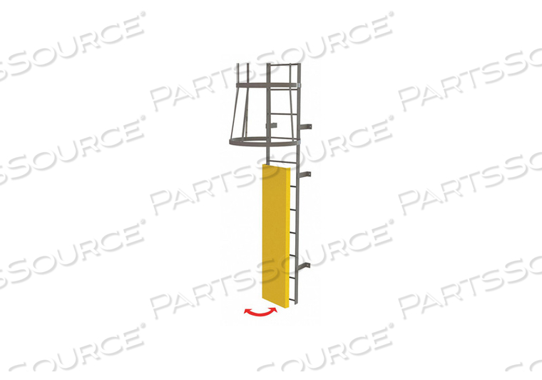 FIXED STEEL LADDER GUARD DOOR FOR ENTRY ONTO FIXED LADDER, SAFETY YELLOW by Tri-Arc