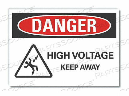 DANGER SIGN 10 W X 7 H 0.001 THICK by Lyle Signs Inc.