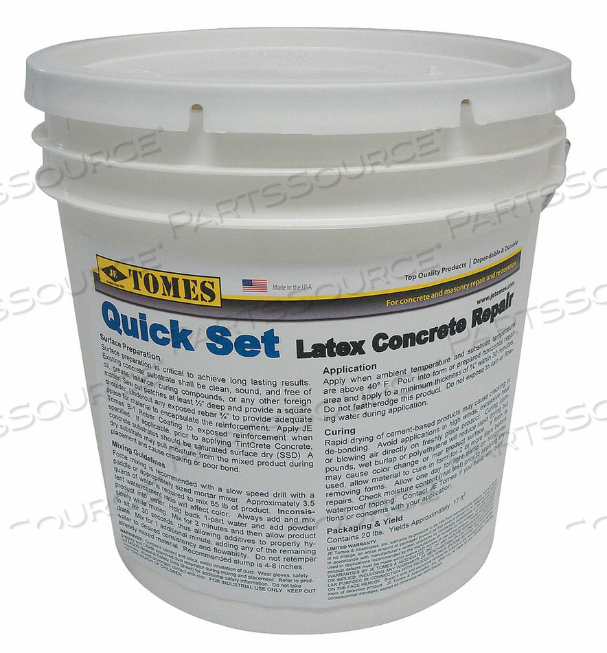 CONCRETE PATCH AND REPAIR 20 LB. PAIL by Quick Set CONCRETE PATCH AND REPAIR 20 LB. PAIL by Quick Set