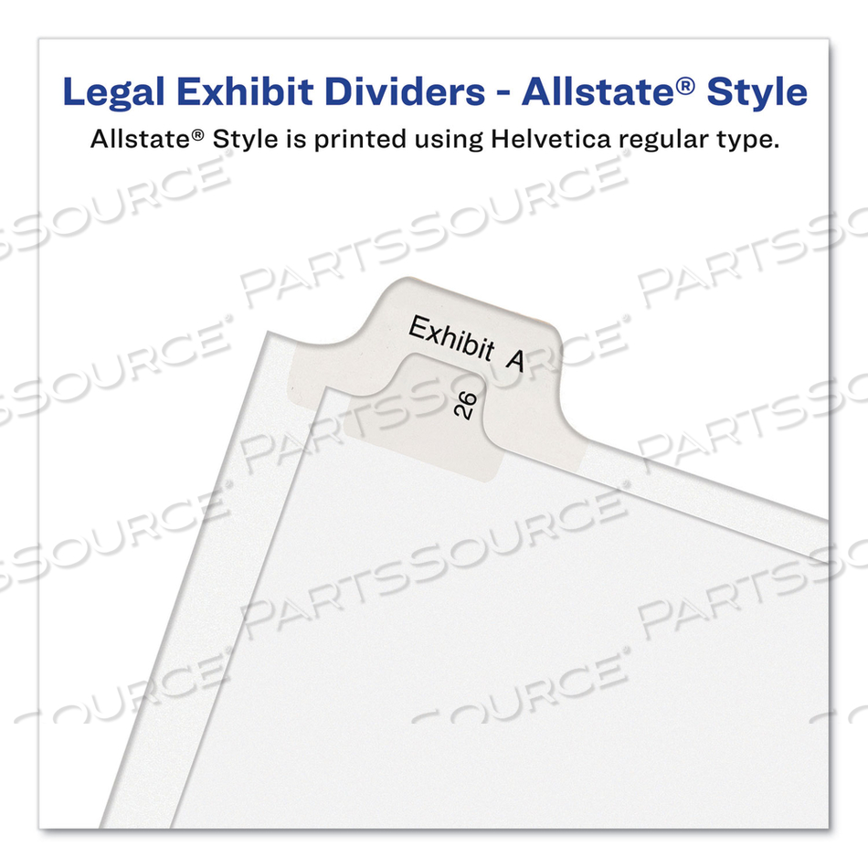 PREPRINTED LEGAL EXHIBIT SIDE TAB INDEX DIVIDERS, ALLSTATE STYLE, 25-TAB, 76 TO 100, 11 X 8.5, WHITE, 1 SET, (1704) by Avery PREPRINTED LEGAL EXHIBIT SIDE TAB INDEX DIVIDERS, ALLSTATE STYLE, 25-TAB, 76 TO 100, 11 X 8.5, WHITE, 1 SET, (1704) by Avery