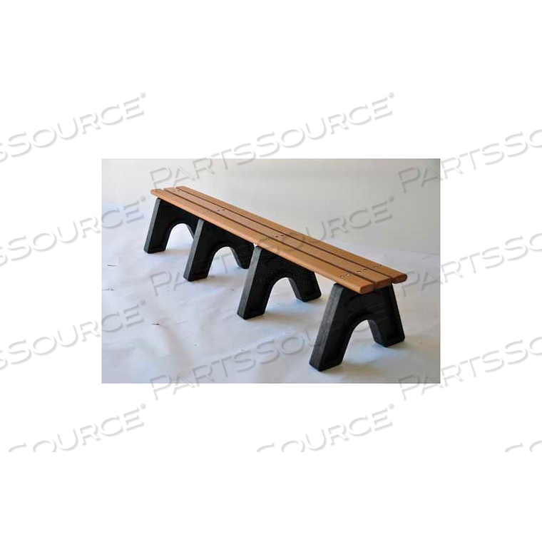 FROG FURNISHINGS RECYCLED PLASTIC 8 FT. SPORT BENCH, CEDAR BENCH/BLACK FRAME 