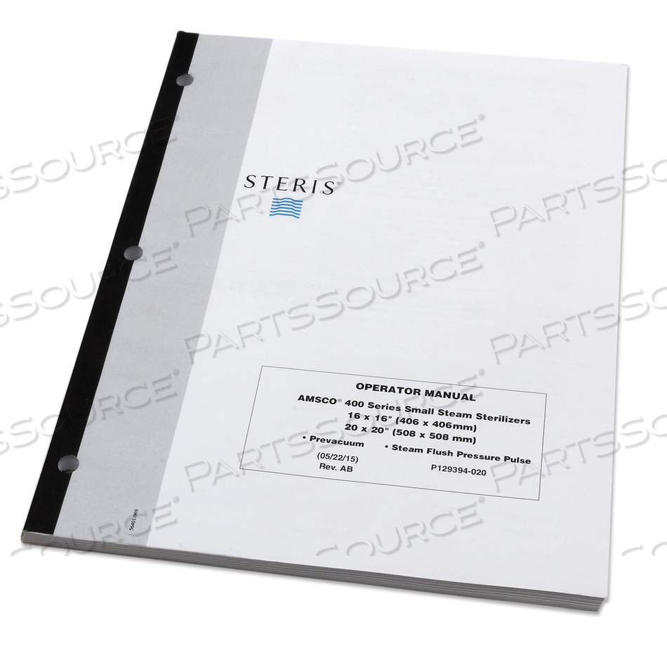 OPERATING INSTRUCTIONS FOR 16/20 AMSCO 400 SERIES by STERIS Corporation