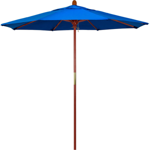 CALIFORNIA UMBRELLA 7.5' PATIO UMBRELLA - OLEFIN ROYAL BLUE - HARDWOOD POLE - GROVE SERIES by March Products Inc