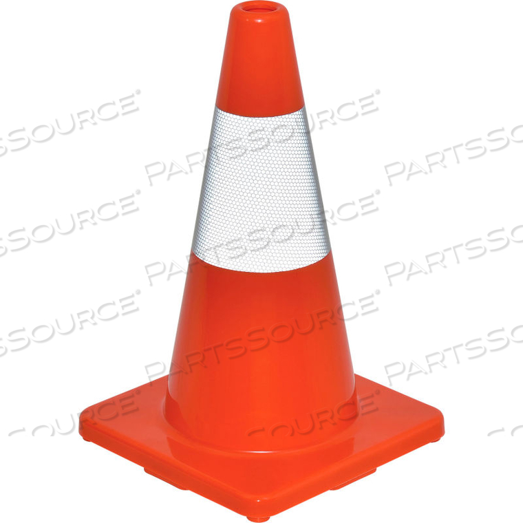 18" TRAFFIC CONE, REFLECTIVE, SOLID ORANGE BASE, 2-1/2 LBS by Jinyun Granchess Rubber & Plastics Co.Lt 18" TRAFFIC CONE, REFLECTIVE, SOLID ORANGE BASE, 2-1/2 LBS by Jinyun Granchess Rubber & Plastics Co.Lt
