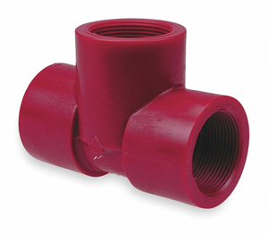 TEE, 2 IN X 2 IN X 2 IN FITTING PIPE SIZE, SCHEDULE 80, FEMALE NPT X FEMALE NPT X FEMALE NPT, RED by Chemtrol