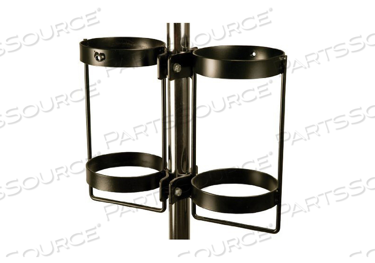 POLE MOUNTED DUAL CYLINDER HOLDER, 1-1/4 IN DIA, STEEL, BLACK POWDER COAT by WT Farley Inc