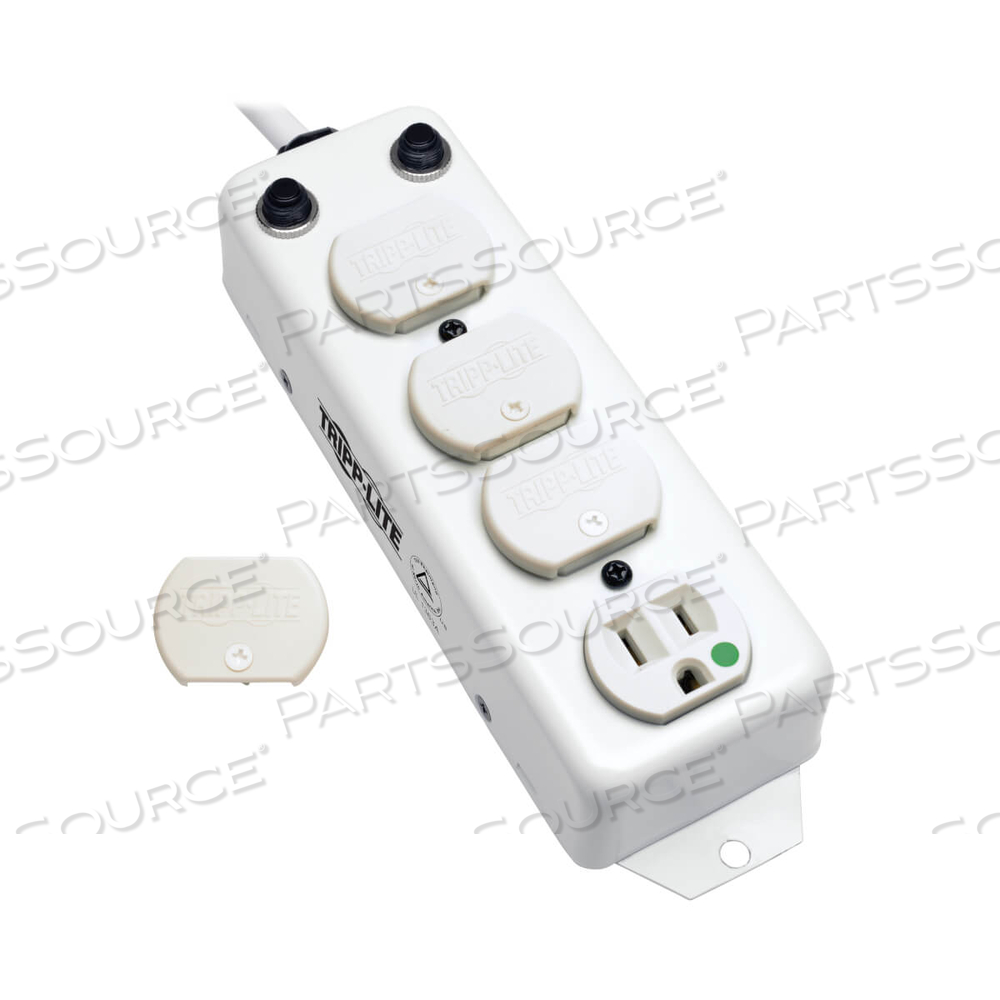 POWER STRIP MEDICAL 120V 4 OUTLET UL1363A 15FT CORD METAL by Tripp Lite