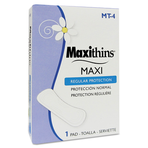 MAXITHINS VENDED SANITARY NAPKINS #4, MAXI, 250 INDIVIDUALLY BOXED NAPKINS/CARTON by Hospeco