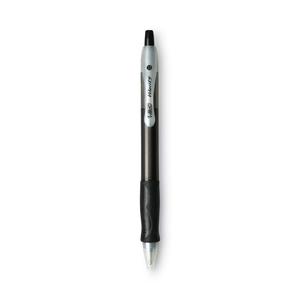 VELOCITY EASY GLIDE BALLPOINT PEN, RETRACTABLE, MEDIUM 1 MM, BLACK INK, TRANSLUCENT BLACK BARREL, DOZEN by BIC