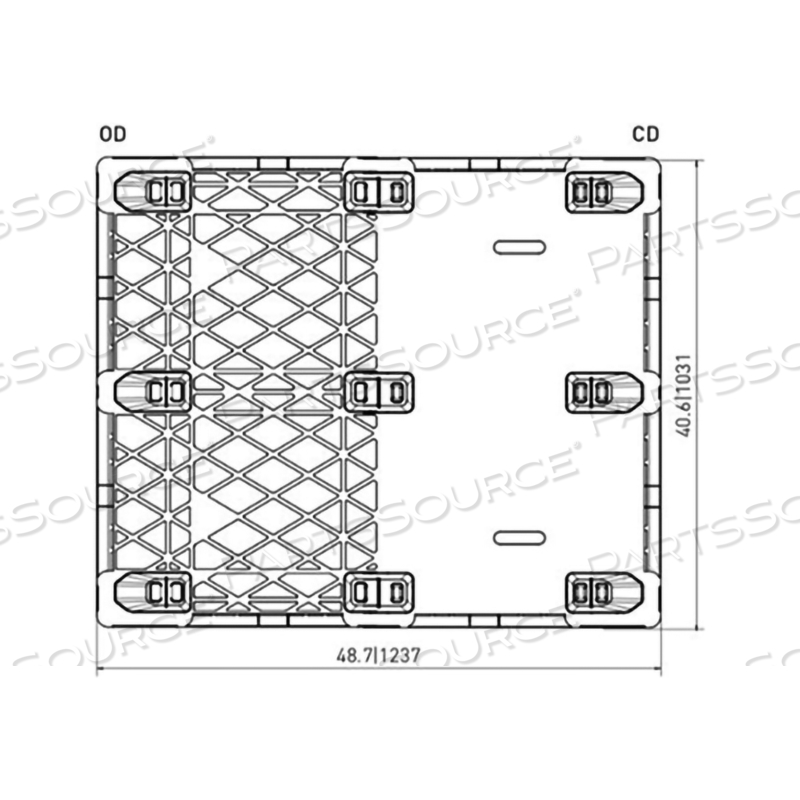 NESTABLE PLASTIC SHIPPING PALLET - 48 IN X 40 IN by Nelson