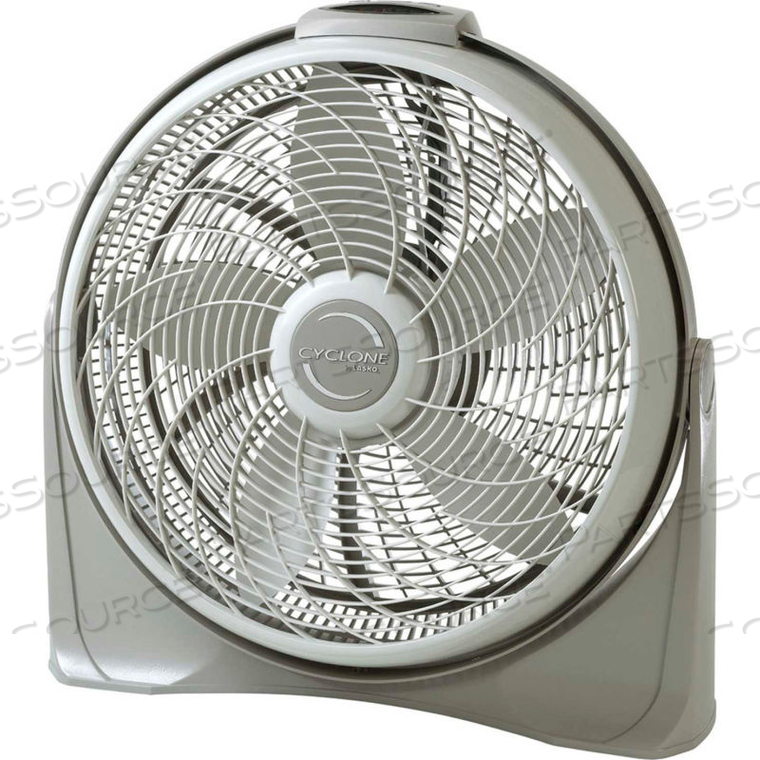 20" DIAMETER CYCLONE FAN WITH REMOTE CONTROL, 3-SPEED, 110V, LIGHT GRAY 