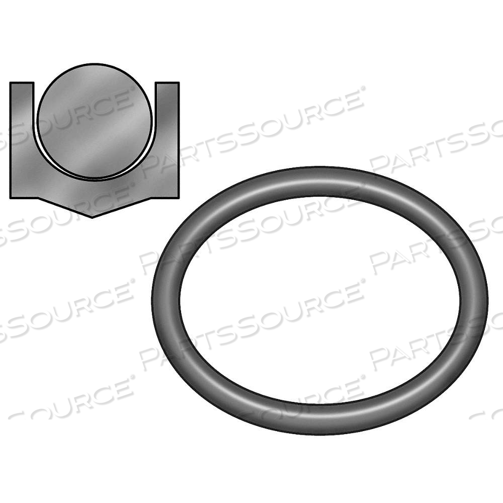 PISTON CROWN SEAL, FOR 1 5/8 IN BORE DIA., FOR 0.185 IN GROOVE WD, URETHANE, BLACK by Approved Vendor