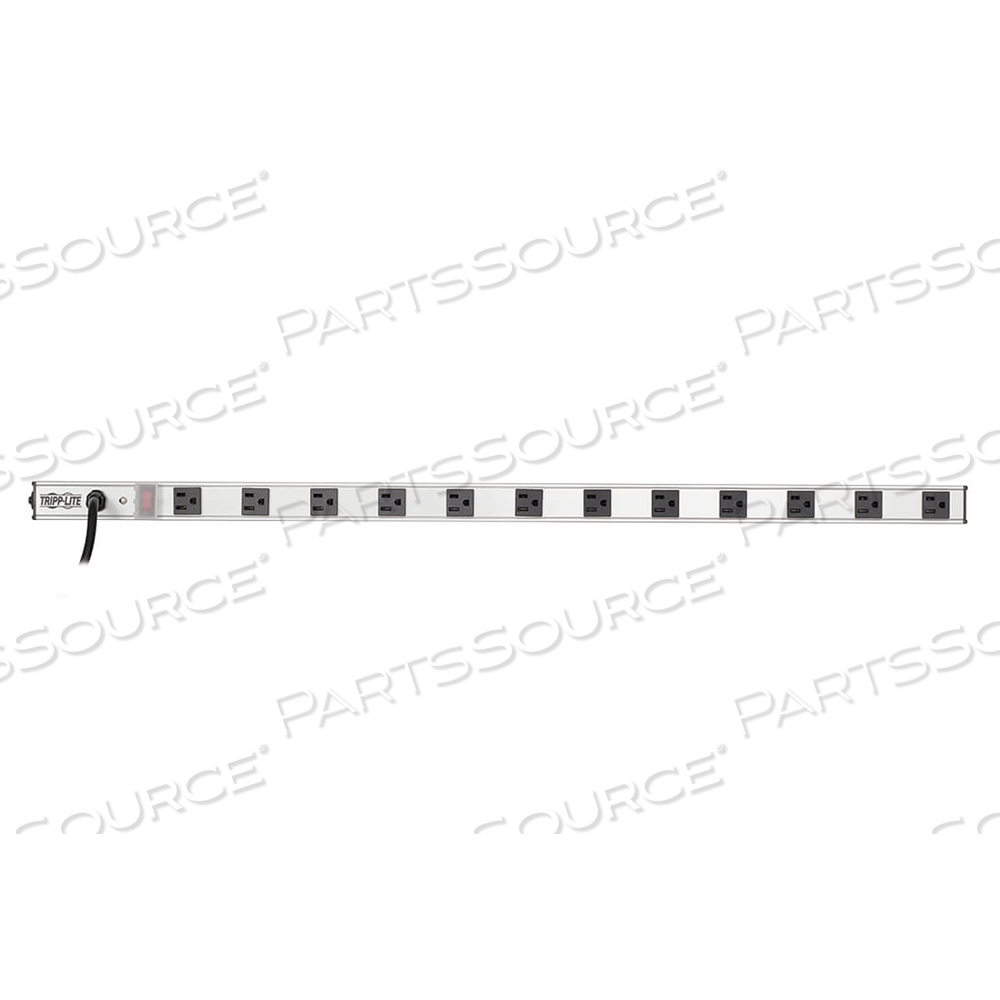 VERTICAL POWER STRIP, 12 OUTLETS, 15 FT CORD, SILVER by Tripp Lite