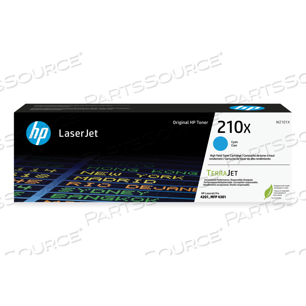 HP 210X, (W2101X) HIGH-YIELD CYAN ORIGINAL LASERJET TONER CARTRIDGE by HP (Hewlett-Packard)