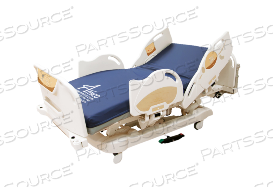 AMICO APOLLO MS HOSPITAL BED OFFERS FIVE ADJUSTABLE POSITIONS INCLUDING HEIGHT, BACK ELEVATION, KNEE ELEVATION, TRENDELENBURG AND REVERSE-TRENDELENBURG POSITIONS WITH ELECTRONIC CONTROLS . 550LB WEIGHT CAPACITY. 